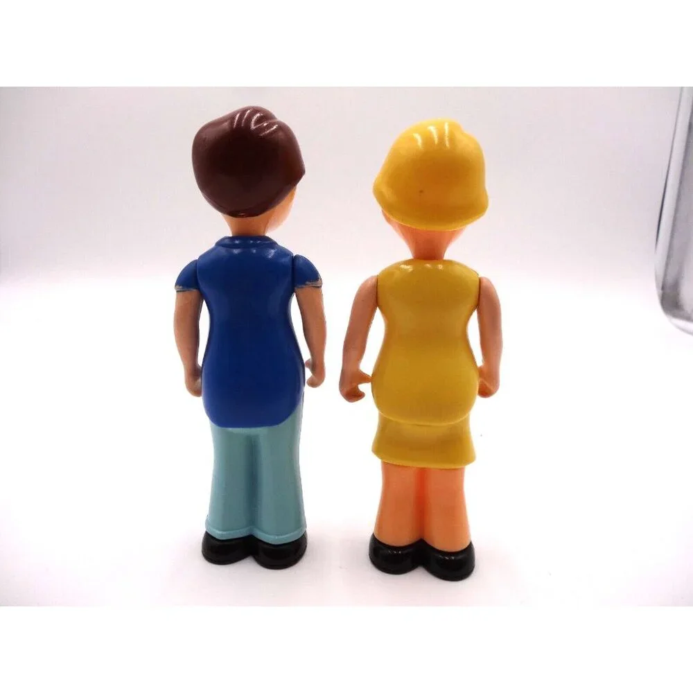 Little Tikes Dollhouse Girl Mother Yellow dress Blonde Hair and  Boy Brother Dad